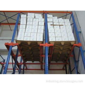 Blue / orange multi level Drive in pallet racking with sing